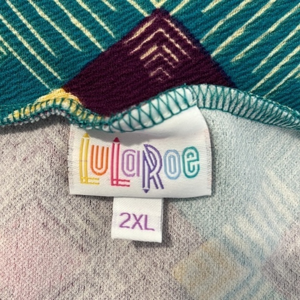 Lularoe Purple Teal Cassie Pencil Shirt Size XL EUC #1832 - Picture 3 of 3